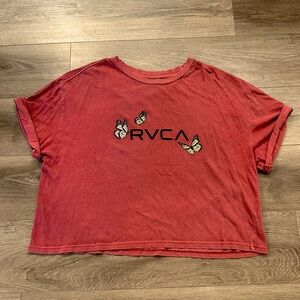 RVCA Butterfly Graphic Tee Burnt Red Cropped Women’s